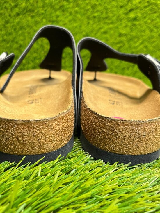 Birkenstock Gizeh Birko-Flor Mens Size 9 Black Brown Beach Outdoor Thong Sandals main image 5